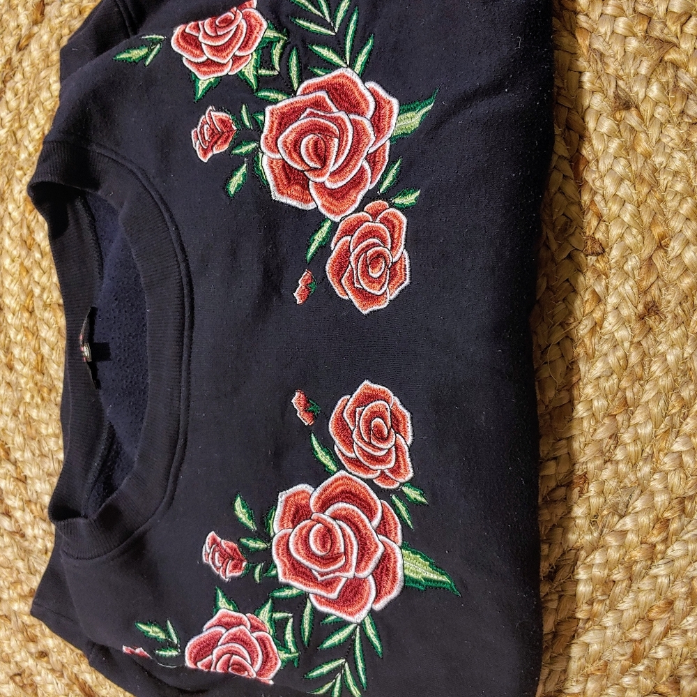 Blue Embroidered Sweater